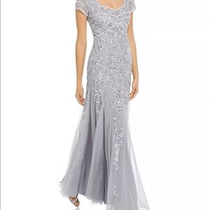NWT Adrianna Papell Embellished Godet Gown